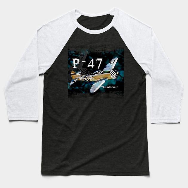 Thunderbolt P47 Baseball T-Shirt by aeroloversclothing